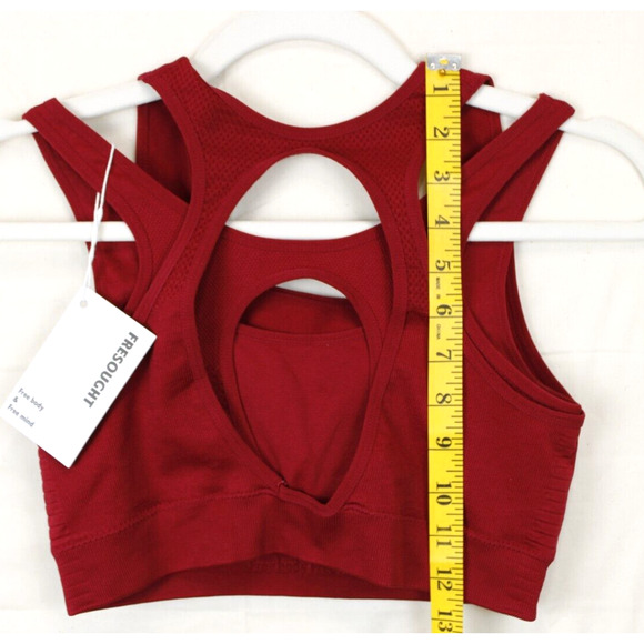 Fresought Activewear Sport Bra Padded Wicking Women M Athleisure Top Burgundy - Picture 6 of 8